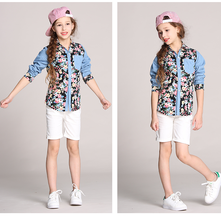 Chemise fille à manche longue en toile - Ref 2084871 Image 29