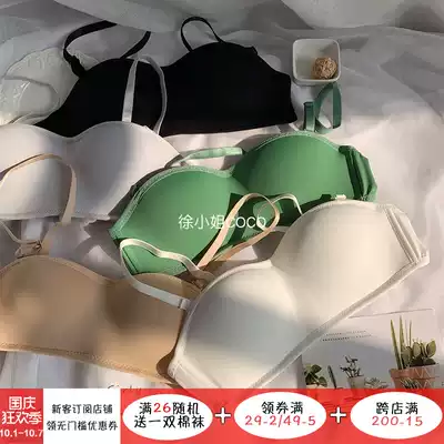 Japanese gathering student underwear summer thin comfortable non-slip detachable double shoulder strap without steel ring bra bra female