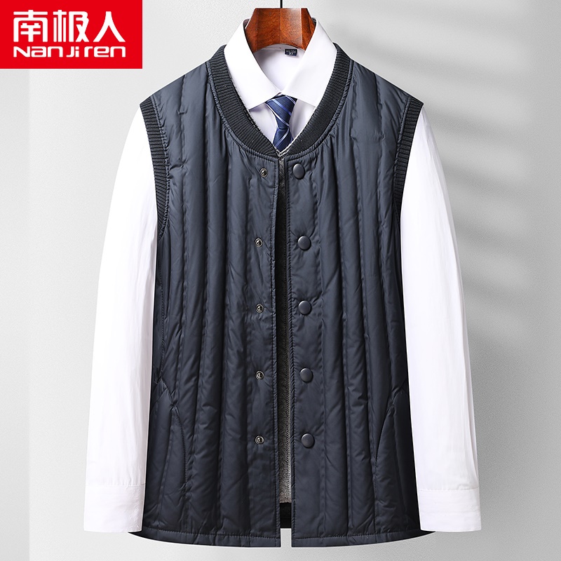 South Pole Man Winter new men's down waistcoat waistcoat Down Vest Mid-Aged Closedown Dad Dress Kan Shoulder