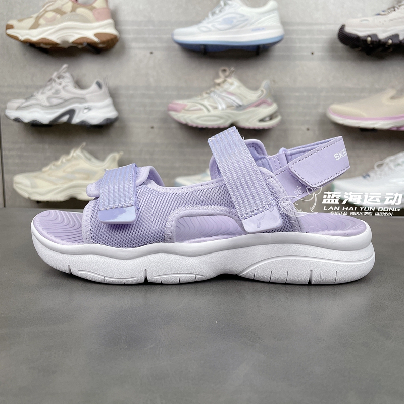 Skechers 25 New Summer Girls' Breathable Velcro Open-Toe Sandals 319203L Skechers 25 New Summer Girls' Breathable Velcro Open-Toe Sandals 319203L