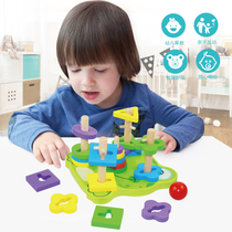 Building block set column toys 3-5 year old girl baby 1-2 year old baby puzzle boy wood assembly intelligence