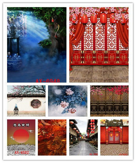 New Products Photo Gallery Photography Background China Wind Qipao Ancient Dress Republic Wind Tang Dress New Year Full Family Fortune Background Paper