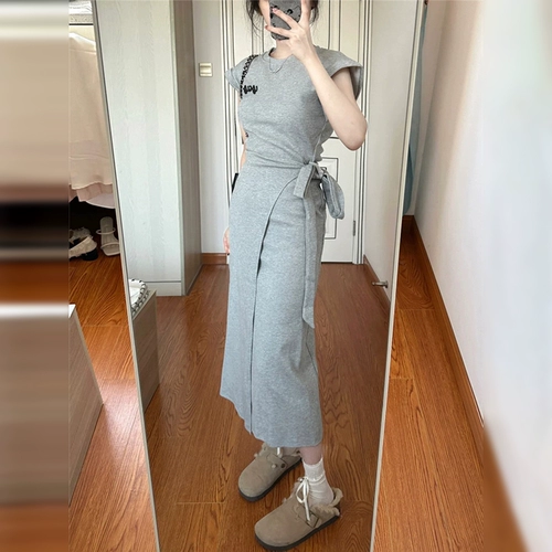 Гаечный ключ, летний приталенный корсет, небольшая дизайнерская длинная юбка, городской стиль, французский стиль, по фигуре