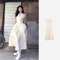 [Mi -white] Высококачественная версия [Seaside Holiday Wear/Super Beautiful Dress/Tea Break Французский/популярный красивый костюм/Высокий изысканный/высокий юбка]