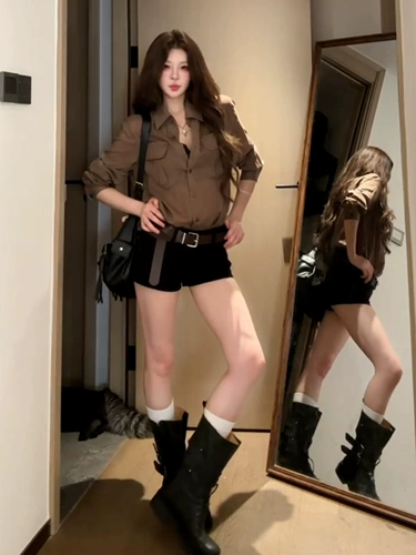 Осенняя рубашка, французский стиль, в корейском стиле, защита от солнца