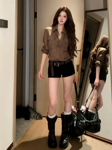 Осенняя рубашка, французский стиль, в корейском стиле, защита от солнца