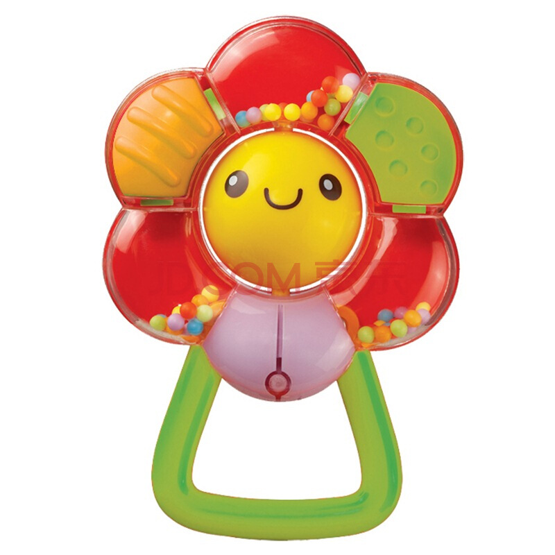 Tooth fixer hand rattle baby chewing gum smiley flower toy without bpa