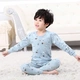 Đồ lót trẻ em nhiệt cho bé trai và bé gái bằng vải cotton mỏng mùa thu quần dài ở cổ áo thấp cổ áo lót trẻ em lớn