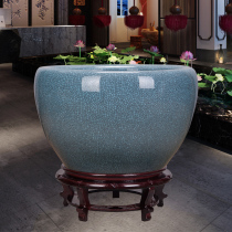Jingdezhen ceramics crack glaze goldfish bowl Koi turtle bowl bowl Lotus bowl Home decoration ornaments