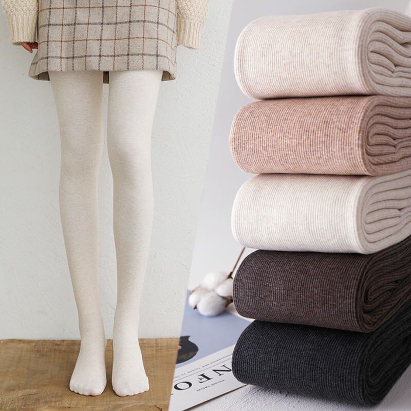 Japan's new winter white cotton trousers leggings women's outerwear pants plus velvet thickened thin warm pantyhose