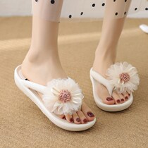 Japanese GP flower flip flops womens summer wear fashion thick bottom non-slip sandals and slippers all-match seaside beach shoes
