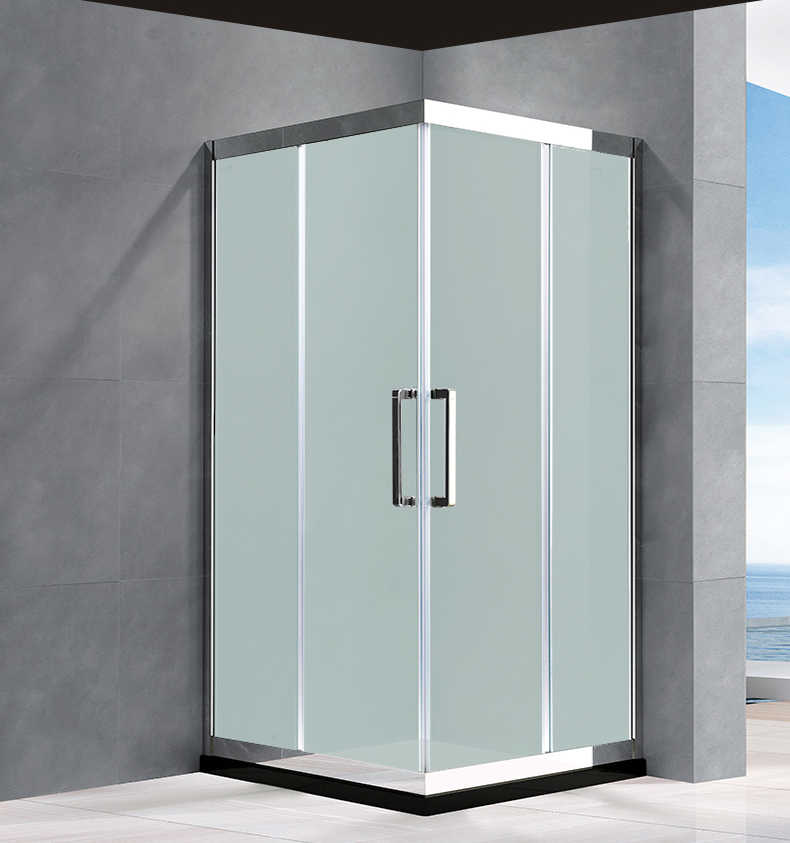 Custom net red square right angle shower room sliding door open door dry and wet separation toilet toilet bath screen partition