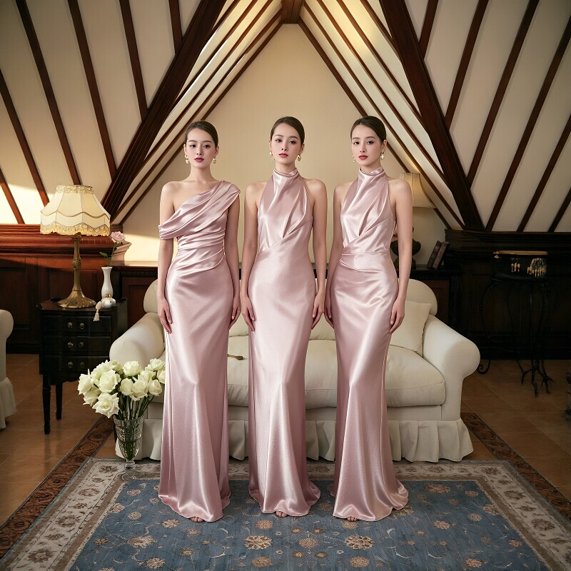 2026 New Bridesmaid Dresses, Sister Group Satin Dresses, Stunning and Can Be Worn Casually, High-End Niche Dresses, Simple and Elegant for Summer