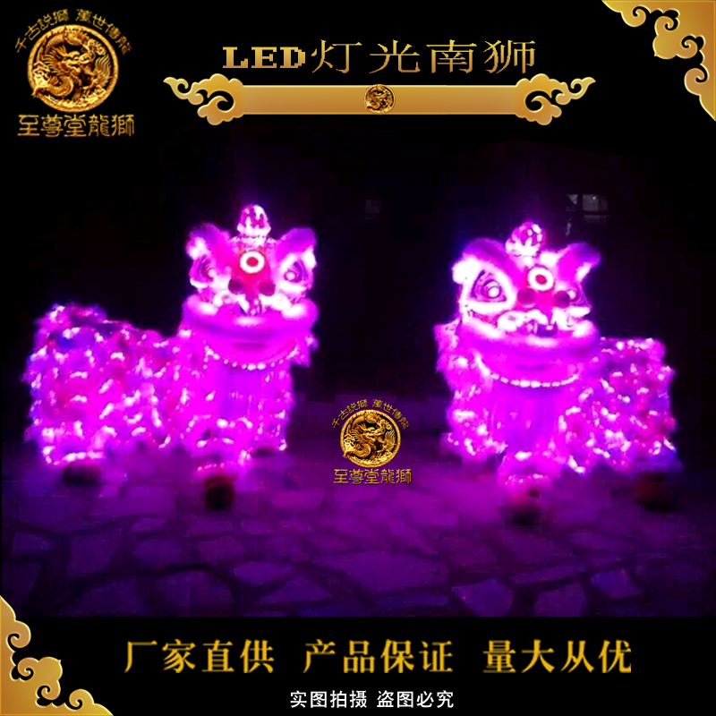 照明獅子舞、龍、獅子舞の小道具、ダブルウール南獅子頭の完全なセット、佛山覚醒ライオン、大人と子供用、シングルライオン