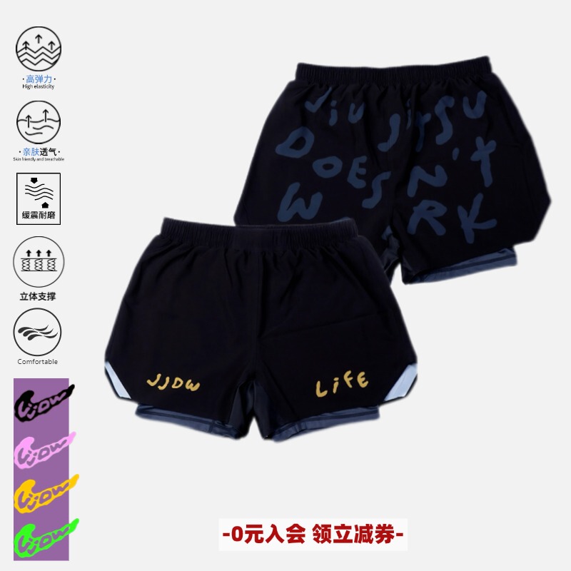 2026 New Black Gold Limited Edition Brazilian Jiu-Jitsu Anti-Chafing Pants Surfing Beach Pants Training Quick-Drying Fitness Shorts