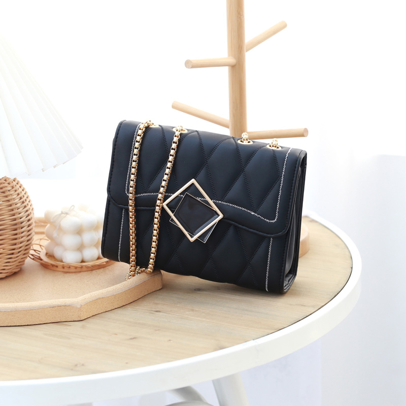 bag 2021 new fashion net red ling grid chain small square bag female solid-color wild ins messenger shoulder bag