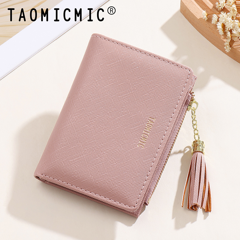 New Korean and Japanese Style 80% off Tassel Pendant Short Wallet for Women, Simple Niche Design, Student Coin Purse, Versatile Card Holder