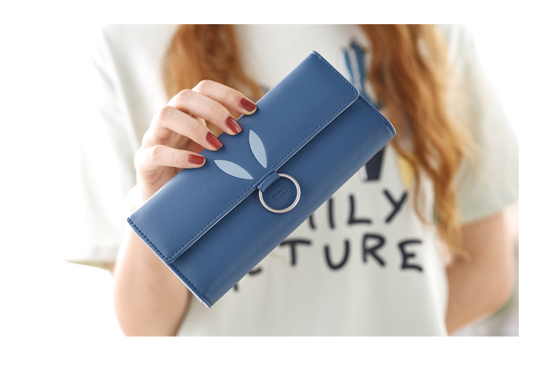 2019 sinh viên mới Phiên bản tiếng Hàn của ví dài dễ thương nữ nhỏ tươi ba lần in ví nữ đơn giản hoang dã ví cầm tay lv