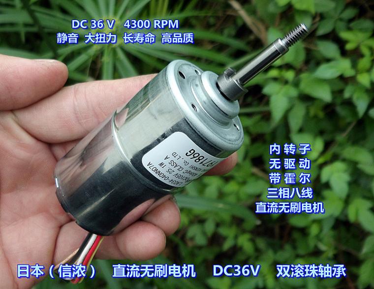 Japan (Shinano)DC brushless motor DC36V 48V double ball bearing silent large torque