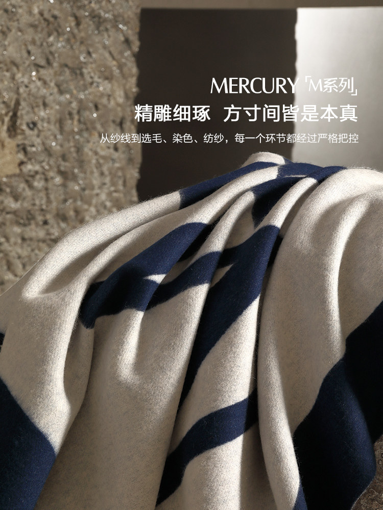 Mercury Home Textiles Blanket 100% Wool Blanket Jacquard Throw Blanket High-End Sofa Blanket Air Conditioning Blanket Nap Blanket Bedding