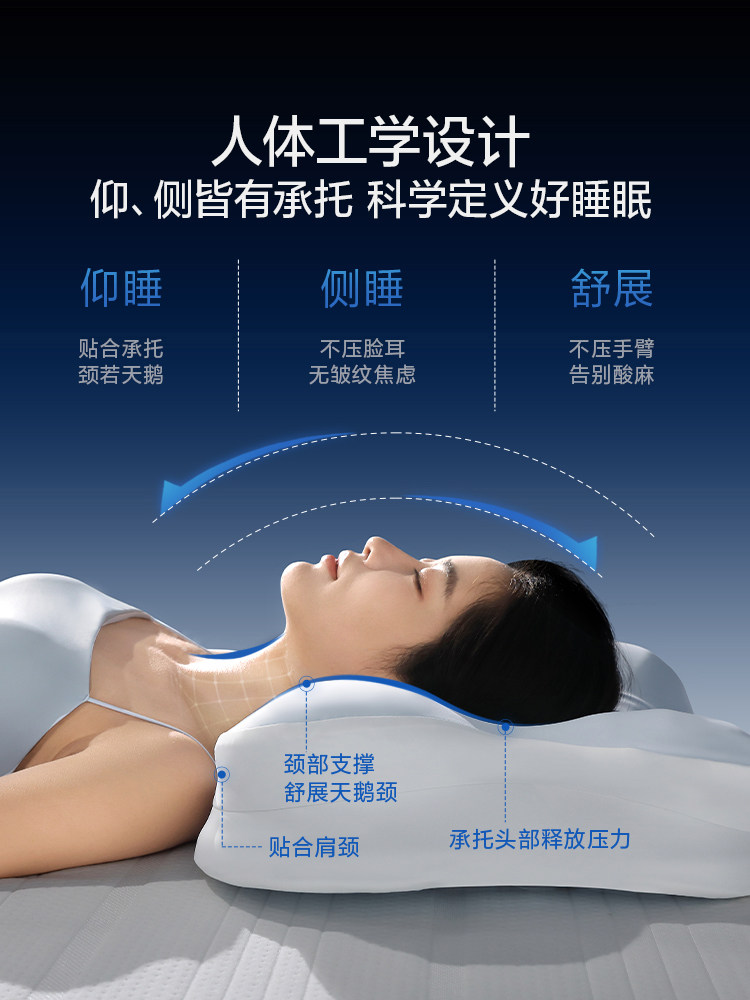 Mercury Home Textiles Ergonomic Pillow Butterfly Pillow Memory Foam Deep Sleep Cervical Pillow Core Gift Box Set Sleep Aid