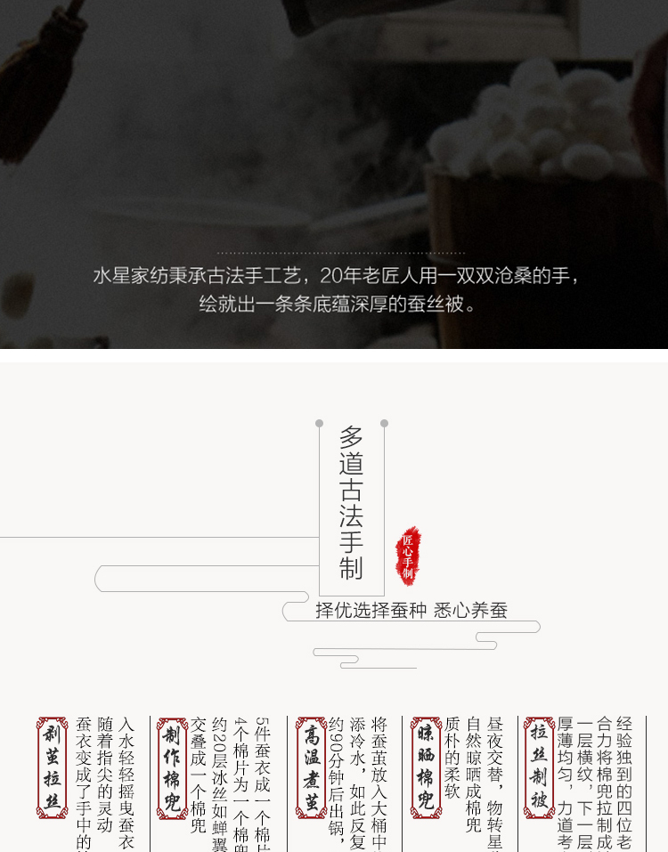 水星家纺 二合一蚕丝子母被 2.2*2.4m双人被 净重9斤 图10
