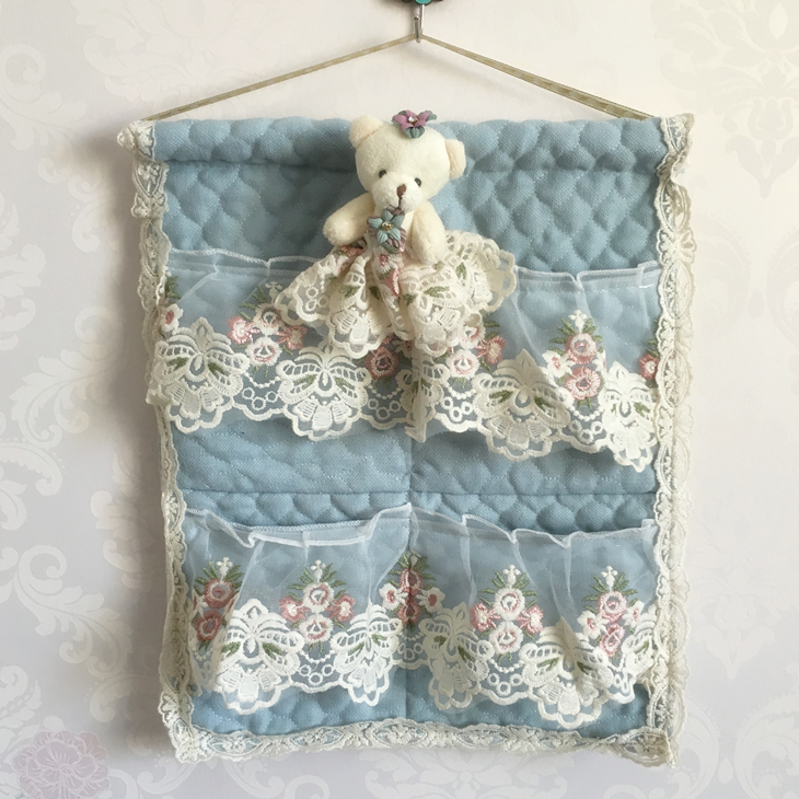 New storage bag hanging bag wardrobe home hanging wall hanging type door behind multi-layer fabric cartoon creative wall hanging storage bag