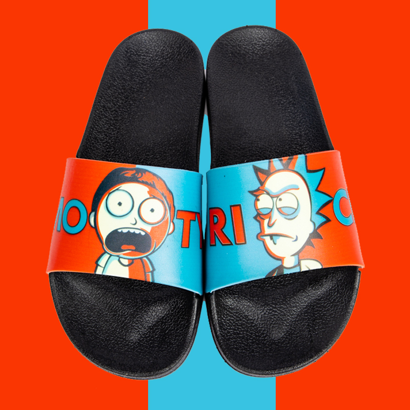 Rick and Morty Co-Branded Trendy Color-Blocked Summer Non-Slip Personalized Unisex ins Internet-Famous European and American Anime Sandals