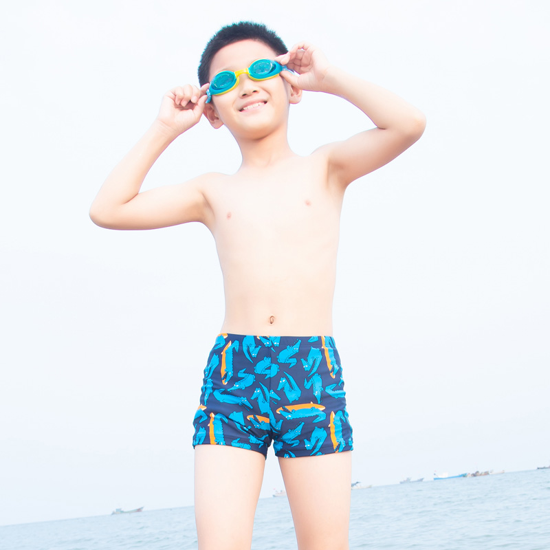 Sanqi children's swimsuit boys' middle and older baby boxer swim trunks new hot spring bath cute quick dry swimsuit