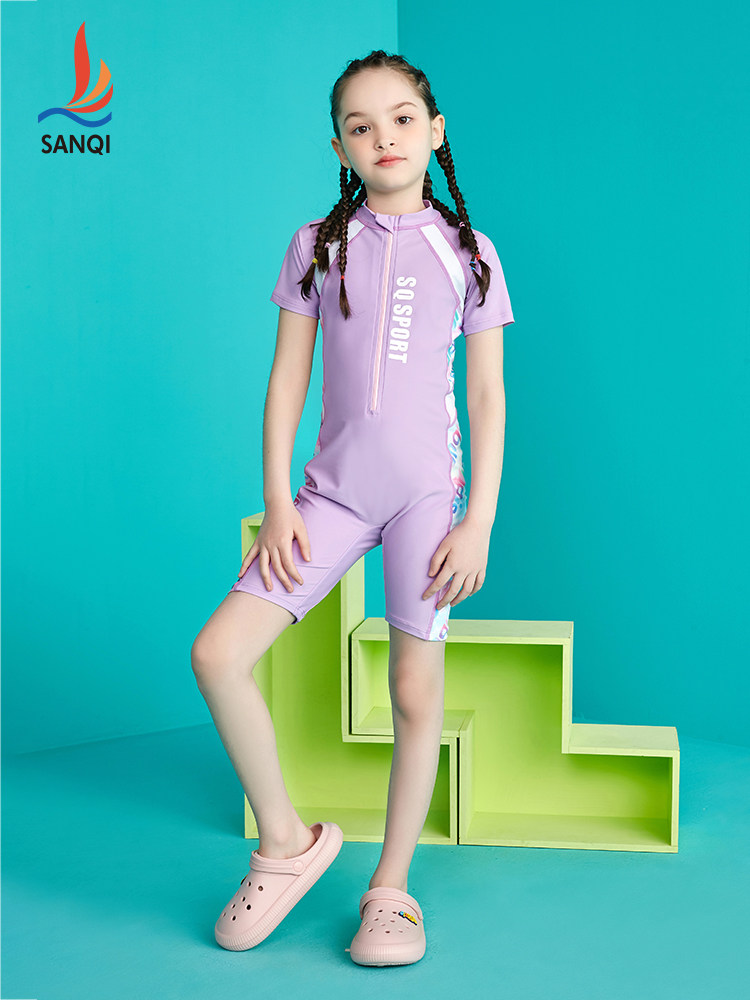 Sanqi Children's swimsuit Girls summer one-piece middle child girl princess quick-drying 2021 new professional swimming suit