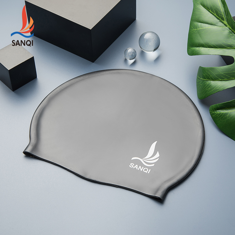 Three-odd fashion waterproof silicone swimming cap professional sports adult long hair waterproof male and female universal ear protection swimming equipment