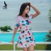 Sanqi đồ bơi nữ Xiêm váy thép tấm ngực nhỏ tập hợp gợi cảm kích thước lớn bảo thủ che bụng giảm béo mùa xuân áo tắm - Bộ đồ bơi One Piece Bộ đồ bơi One Piece