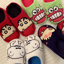 Cute cartoon Crayon small new home cotton slippers winter women warm indoor floor non-slip home bedroom