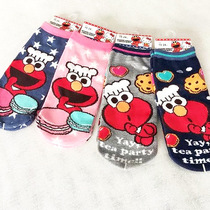 6 pairs of cute cartoon Amo elmo elmo socks ladies socks boat Socks spring summer cotton socks invisible socks