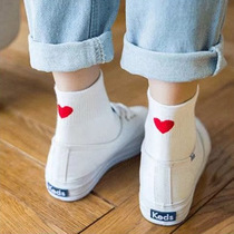 6 pairs of cartoon love socks womens socks womens socks cotton short tube spring summer low help college style