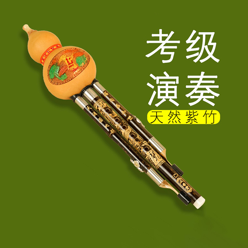 Positive Tone Hall Hulusi Instrument Professional Playing Type Natural Purple Bamboo C Cut B Beginner Adult Gdf