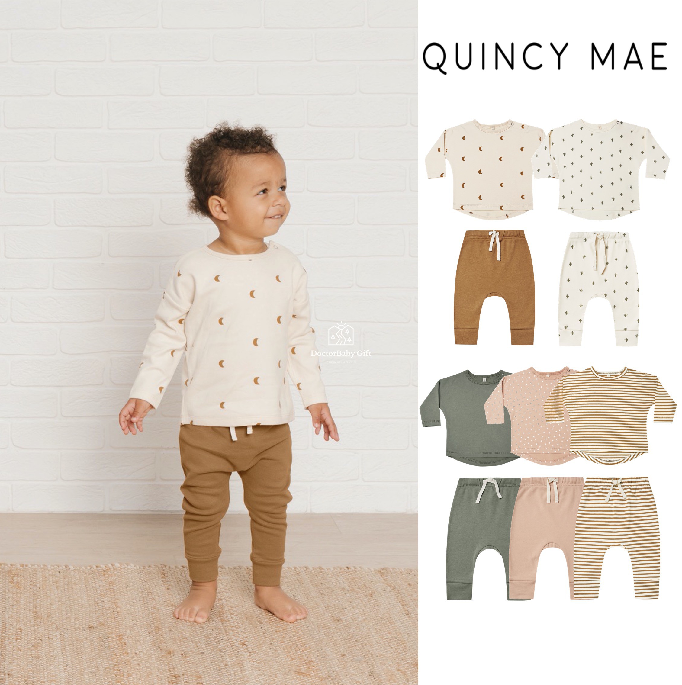 The 6 discount doesn't change the US quincy mae QM baby organic cotton long sleeve T-shirt long pants cute 11