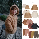 Детская толстовка с капюшоном, бархатная куртка, штаны, шапка