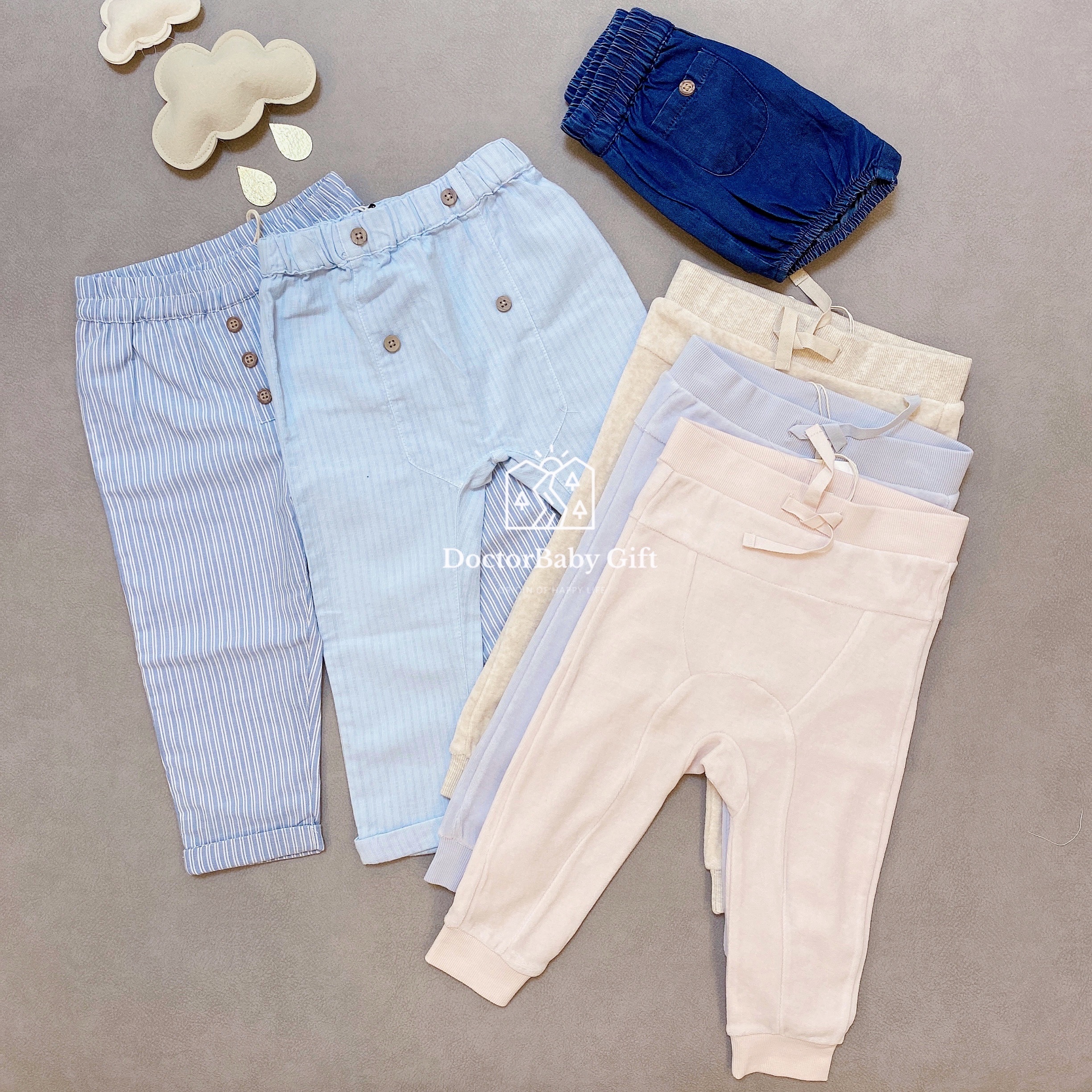 The 5 fold does not deback Denmark Fixoni baby baby cotton long pants floral shorts soft