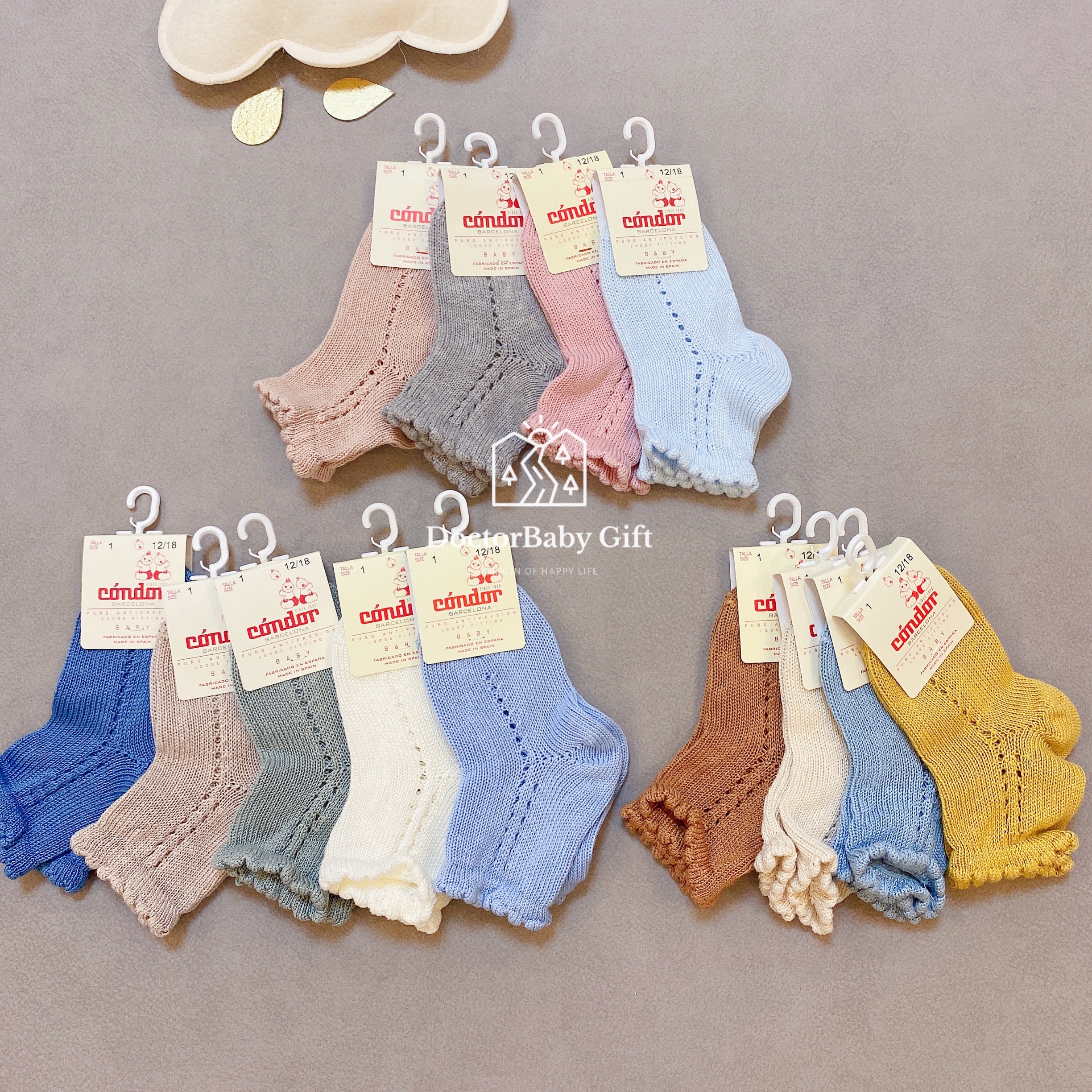 2 Double 9 Fold 5 Double 85 discount Spain Condor infant side hollowed short socks cotton soft light and thin