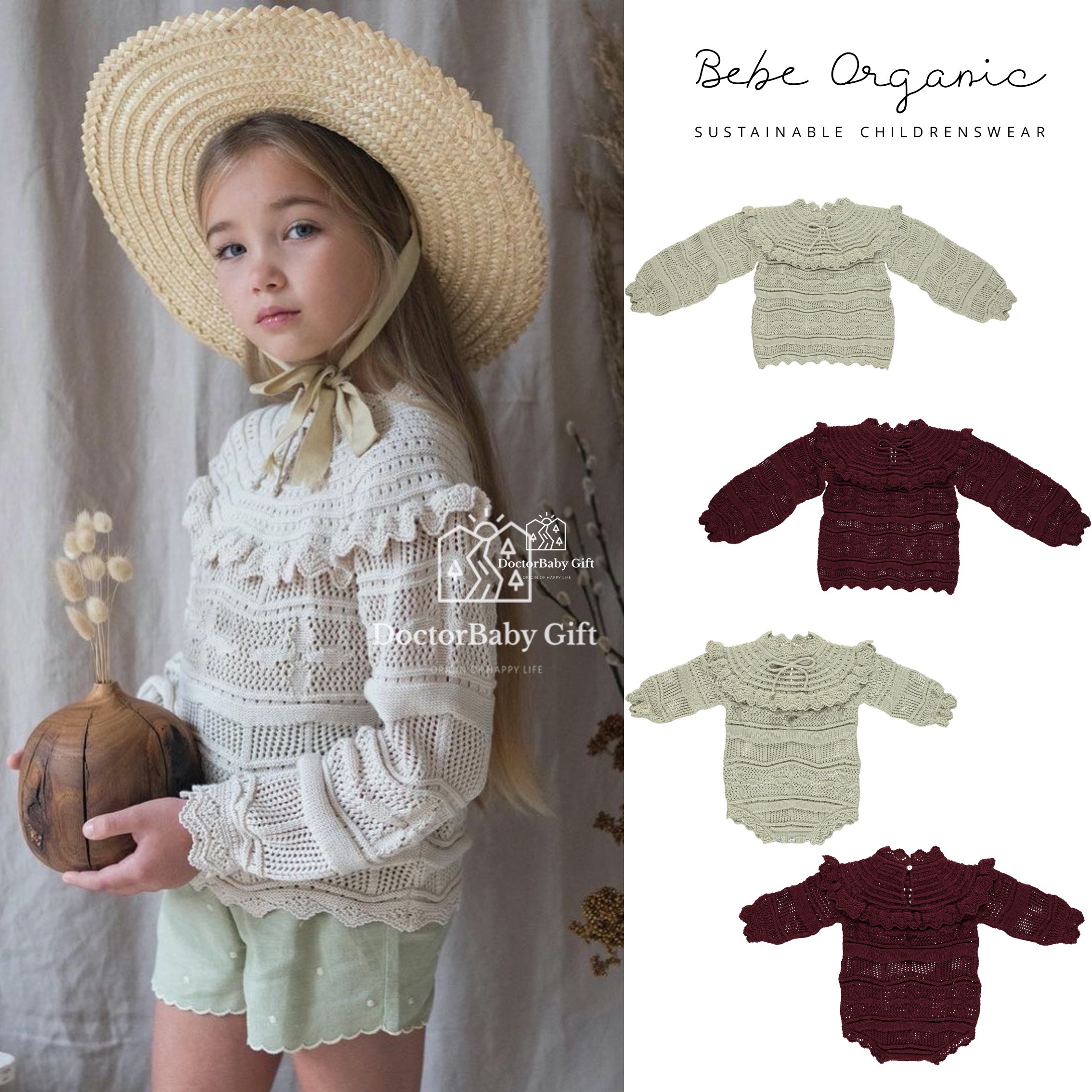 The 6 discount does not deback the Bebe Organic Organic Cotton wool lotus leaf Knitted Blouse Bag Fart 11