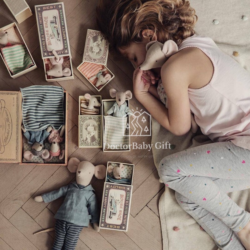 ▲ Matchbox Mouse 9Z! Danish Maileg Boxed Mouse Plush Doll, Newborn Gift, Baby Teeth Box