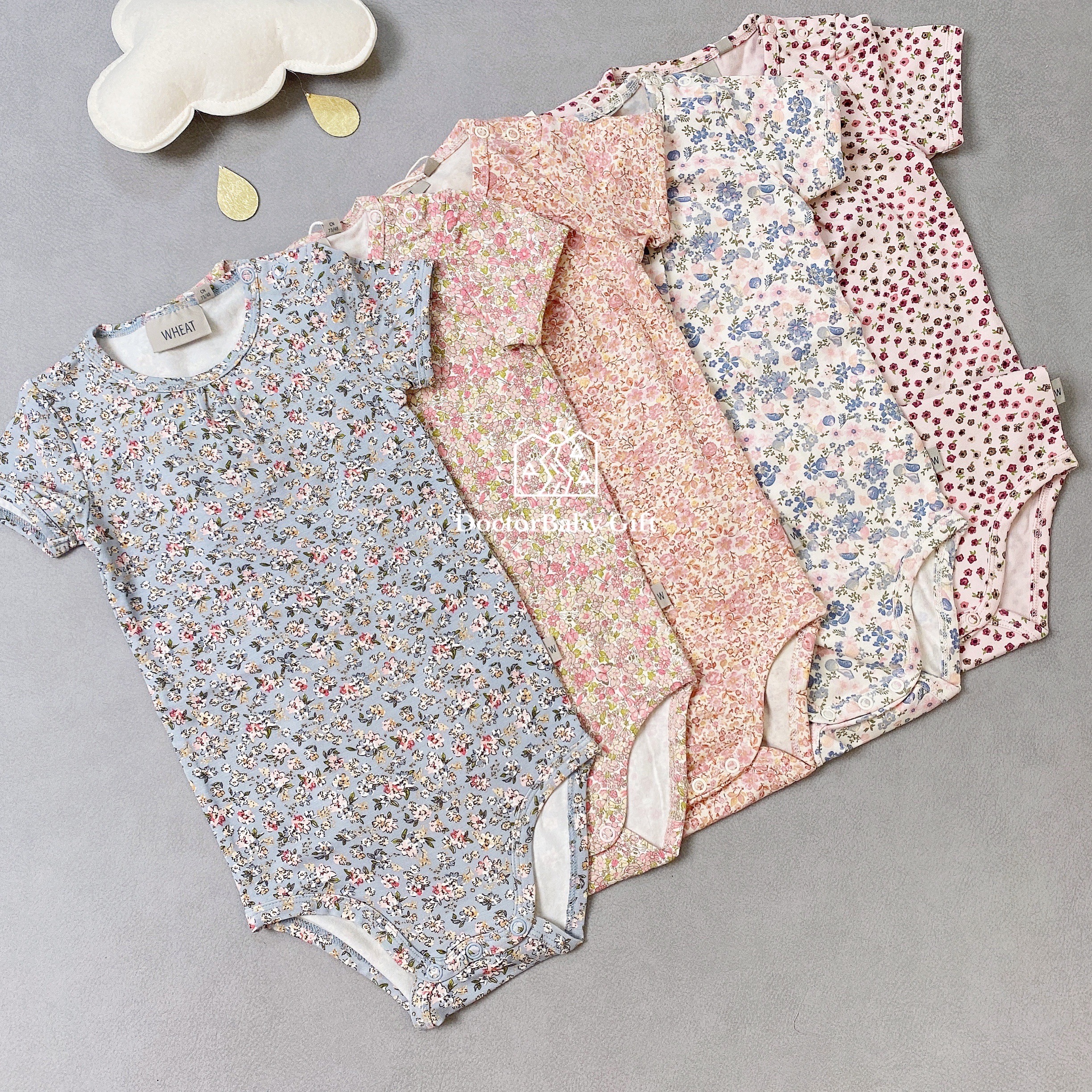 The 6 discount does not depress Denmark Wheat baby organic cotton hand-painted crushed flower short sleeve long sleeve farted long pants 11