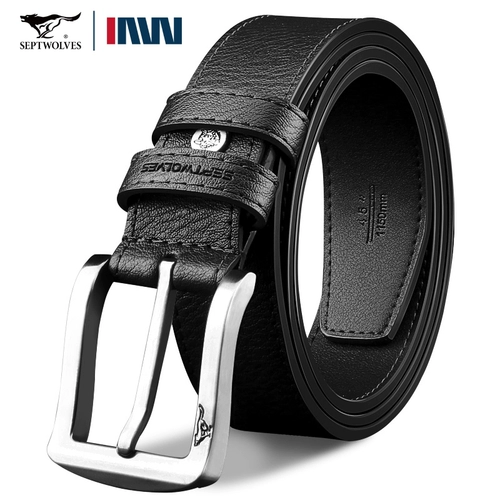 Septwolves, кожаный ремень, штаны для отдыха, простой и элегантный дизайн, из натуральной кожи