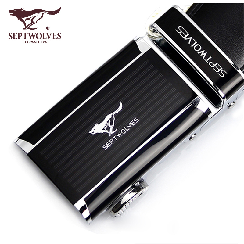 Septwolves men's belt leather automatic buckle formal belt business cowhide youth student belt soft