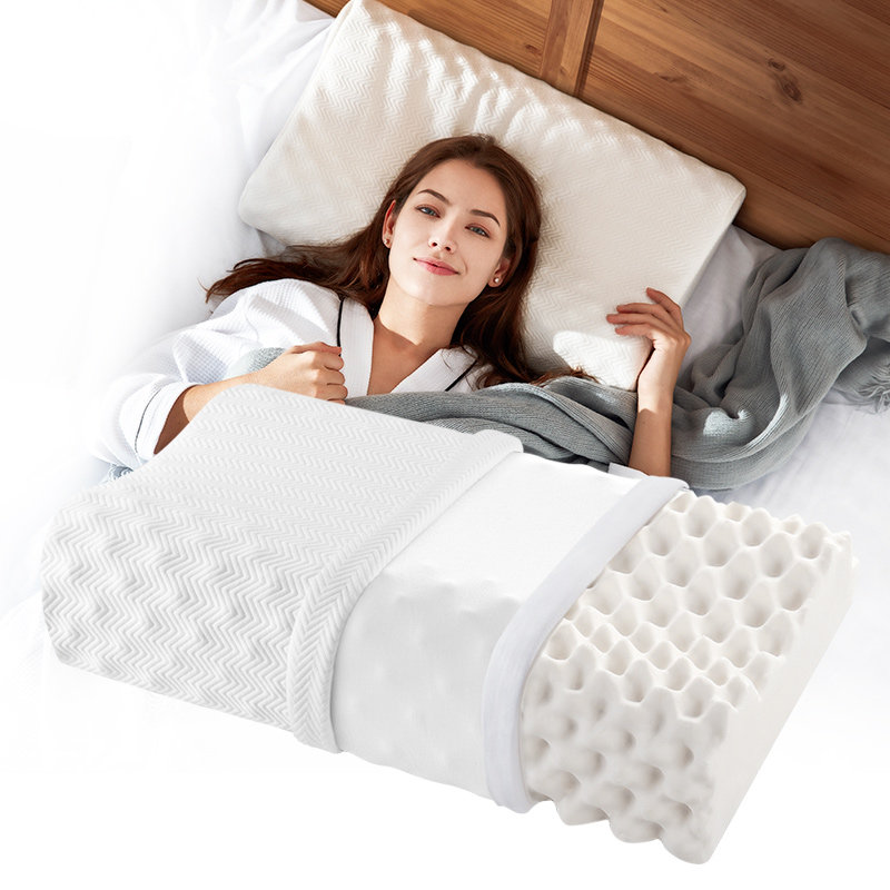 Jiaao Thailand latex pillow single cervical pillow double rubber neck memory pillow pillow core a pair of household adults