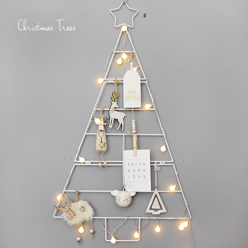 Nochi Nordic Ins Grid Frame Christmas Tree Package Small Home Diy Free Punch Photo Wall Christmas Decorations