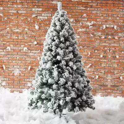 Noqi 1 5 meters falling snow Christmas tree 1 2 1 8 meters 2 1 meters luxury flocking Cedar decoration scene layout