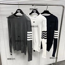 Sugar sugar day generation thom browne 19TB autumn and winter classic round neck wool sweater pullover men and women