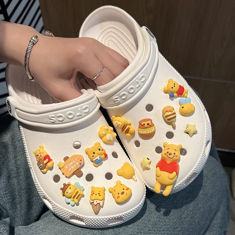 Winnie the Pooh Honey Hole Shoe Charms for Women DIY Cartoon Bear Crocs Shoe Decorations Children's Slippers Charms